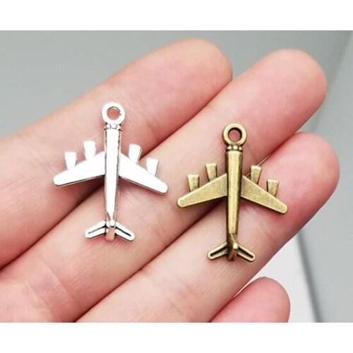 25pcs/lot--27x21mm, Aircraft cham,Antique silver plated/bronze plated airplane plane charms,DIY supplies,Jewelry accessories