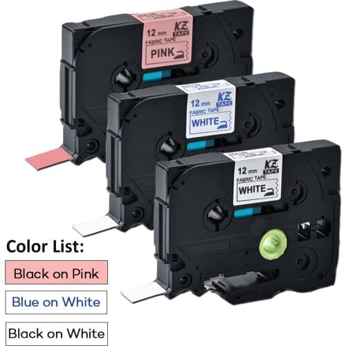 3Pcs tze-FA3 tze-FA231 tze-FAE31 12mm*3m Fabric Iron-on Label Tapes Compatible for Brother P touch Label Maker