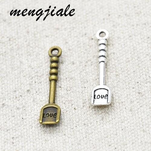 30pcs Retro Metal Alloy Spoon Pendant For Jewelry Making DIY Handmade Craft