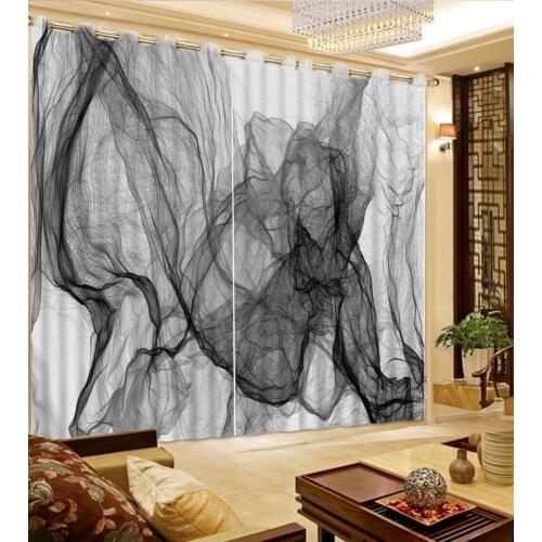 3D Curtains home bedroom decoration 3D Curtain Modern depicting black fog Bed room Living room Office Hotel Cortinas