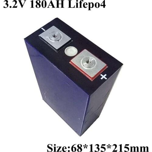 4pcs Lifepo4 3.2V 180Ah Large Capacity Diy 4S 8S 12S Battery Pack Solar Storage Battery E-bike Crazy Kart+free Shipping