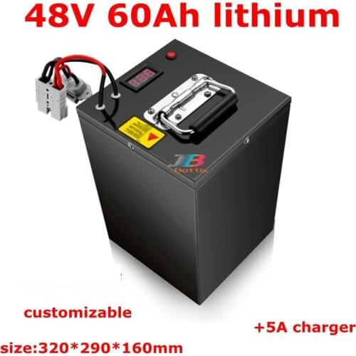 48V 60AH lithium battery 48v +5A Aluminum case Charger for 48V 4800W 2880W Solar street lamp AGV Moving tower Electric handling