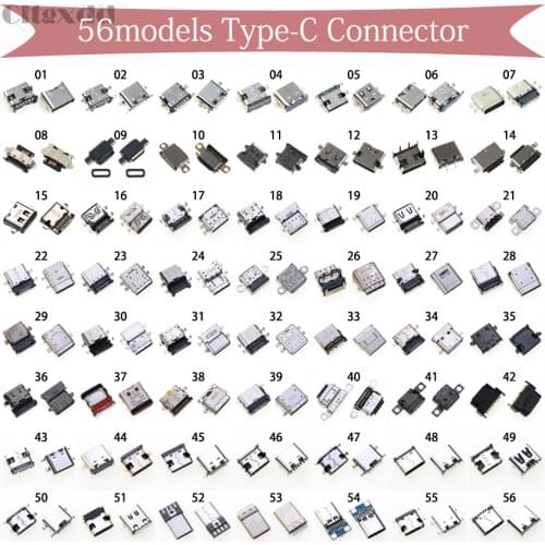 56models Micro USB Type C Connector 6P 16Pin Male Female Charging Port Socket Jack for Lenovo JBL ZTE Xiaomi Huawei Redmi Moto