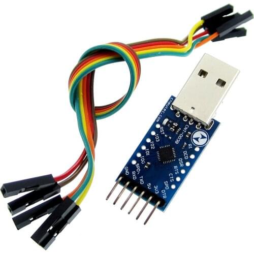 USB 2.0 to TTL UART 6PIN Module Serial Converter CP2104 STC PRGMR Replace CP2102 With Dupont Cables