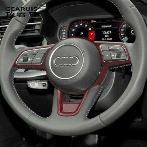 Car styling For Audi A3 8P A3L S3 A4 B9 A5 S4 S5 steering wheel switch buttons Trim Decoration Frame Covers stickers Accessories