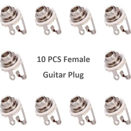 Bescoos 10 Pcs 1/4" Female Guitar Input Jack-6.35mm