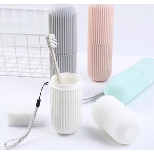 Creative Portable Toothpaste Toothbrush Holder Case Non-Slip Strip Germproof Storage Box Plastic Couple Bathroom Accessories