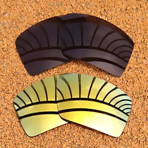 Black & 24K Gold Mirrored Polarized Replacement Lenses for Eyepatch 1&Eyepatch 2 Frame 100% UVA & UVB