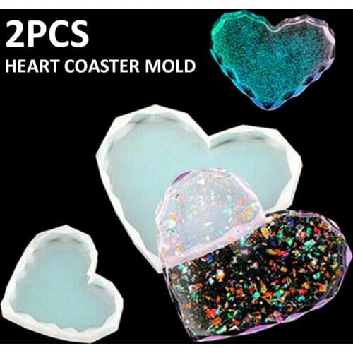 DIY Heart Shaped Surface Coaster Mold Decorative Baking Sponge Chiffon Mousse Cake Mold Making Bowl Mats Home Decor Art Crafts