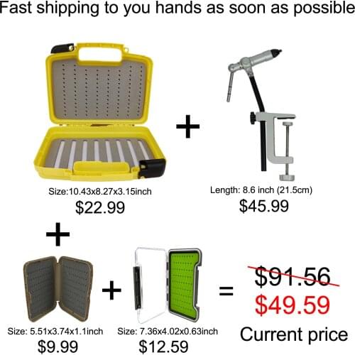 Holiday Season Special Sale! A Streamer box, 2 extra pocket fly boxes with one quality fly tying vise, 4 in 1 only USD49.59