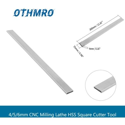 Utoolmart CNC Milling Lathe HSS Square Cutter Tool Bit Bar 300mm x20/25/30/40/50mm x4/5/6mm High Speed Steel Cutting Tools