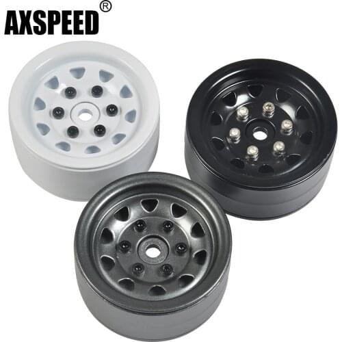 AXSPEED Heavy Duty 1.9 inch Metal Alloy Beadlock Wheel Rims for Axial SCX10 D90 D110 TRX-4 1:10 RC Crawler Car Accessories