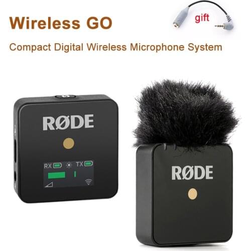 Rode Wireless GO Compact Digital Wireless Microphone System 2.4GHz with Built-in condenser microphone for Recording Vlog