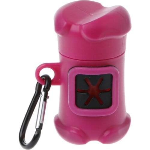 Pet Dog Bone Shape Waste Poo Garbage Dispenser Box Clean Up Bags Holder Carrier