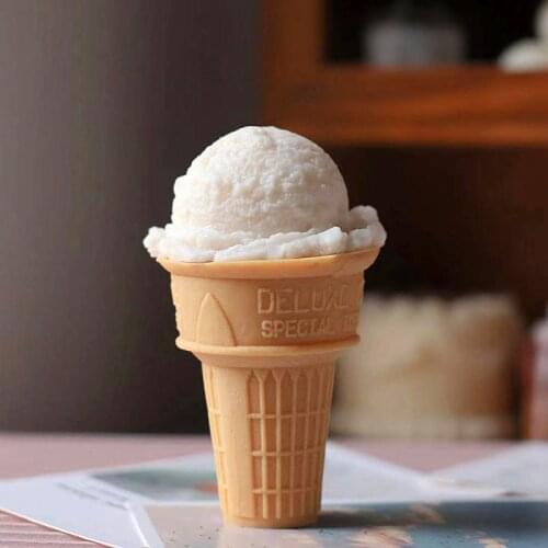 Ice Cream Cones Candle Mold Desserts Cake Silicone Mold Handmade Making Candle Soap Molds Plaster Home Decoration