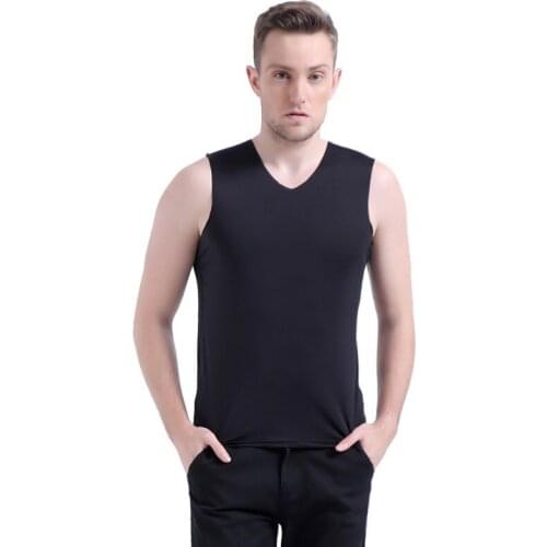 Summer Mens Seamless Ice Silk Sports High Elastic Vest Wide Shoulder Top