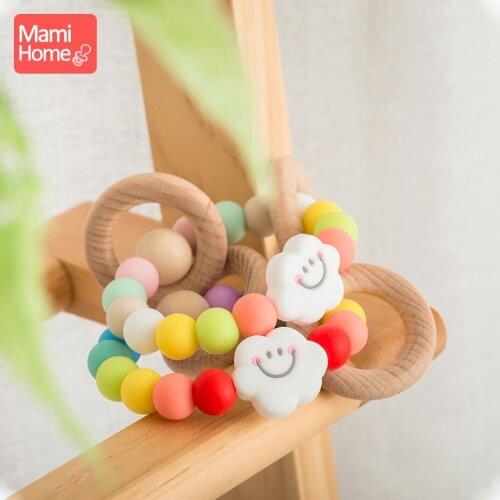 Mamihome 1pc Silicone Teether Clouds Beads For Bracelet Colorful Silicone Beads Newborn Gifts Chew Toys BPA Free Baby Teething