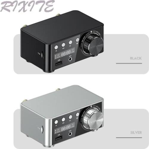 Mini Audio HiFi Bluetooth 5.0 Power Class D Amplifier Tpa3116 Digital Amp 50W*2 Home Audio Car Marine USB/AUX IN