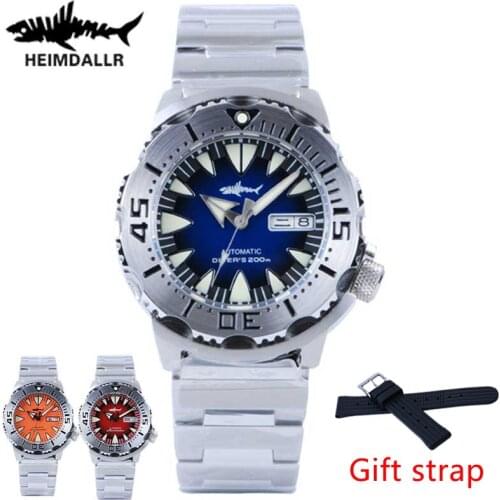 HEIMDALLR Mens Automatic Watch Sapphire Crystal 200M Waterproof Steel Dive Watch Japan NH36A Movement Mechanical Watches Mens