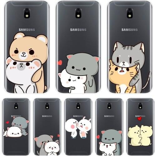 Cute Cat Girl Back Cover For Samsung Galaxy J3 J5 J7 2015 2016 2017 J4 J6 J8 Plus 2018 J2 J5 J7 Prime Soft Silicone Phone Case