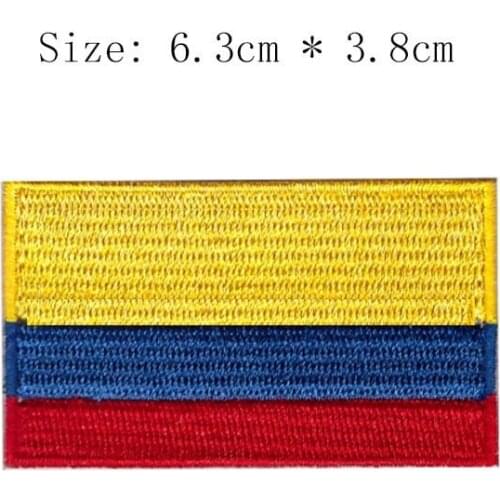 Columbia embroidery flag patch Bogota city emblem for Motorcycle Jacket coat Wholesale price iron on sew on left chest shirts