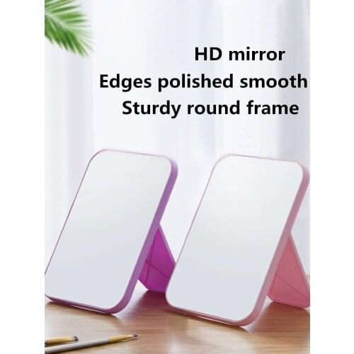 Desktop folding portable makeup mirror student dormitory desktop small mirror female dressing mirror small portable princess mir