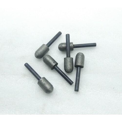 New 2pcs 46# Column Round head Sintered Diamond Grinder Head Stone Engraving Carving Grinding Head 6mm Shank