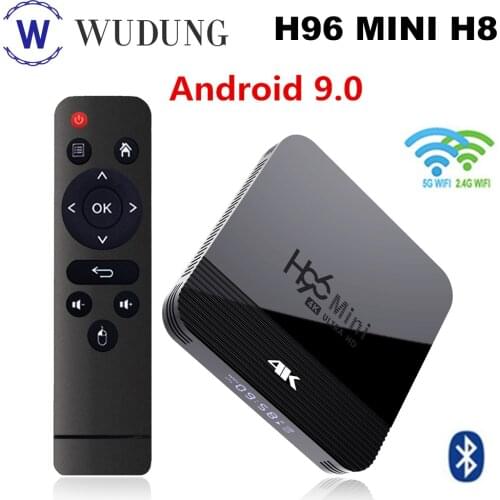 H96 Mini H8 Android 9.0 Smart TV Box RK3228A 4K HD Set Top Box 2.4G&5G Dual Wifi BT4.0 Boxes no app include