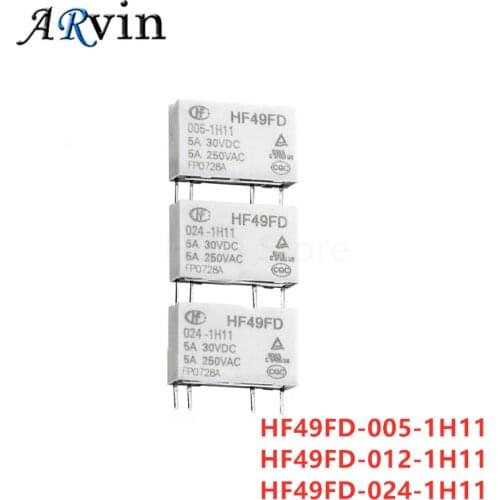 5PCS/LOT Relay HF49FD HF49FD-005-1H11 HF49FD-012-1H11 HF49FD-024-1H11 5V 12V 24V