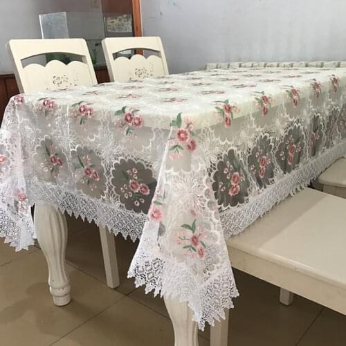 Europe embroidered tablecloth table Runner dining table cover TV Cabinet Table cloth flower Lace Desk Mat Fabric Towel HM77