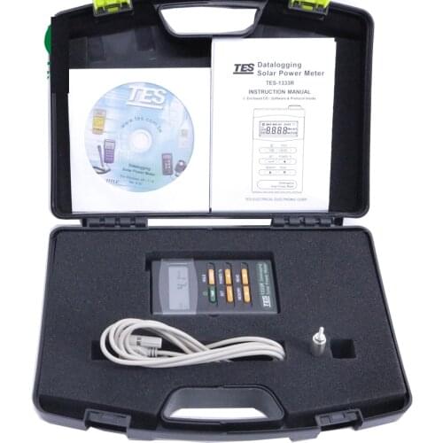 TES-1333r Datalogging Solar Power Meter RS-232 Interface