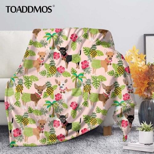 TOADDMOS Soft Fleece Blanket Cute Dog Floral Design Comfort Thin Quilt Sofa/Office Nap Warm Blanket Premium Home Bedding manta
