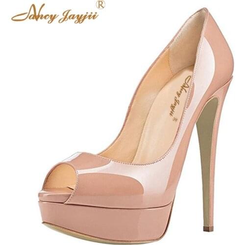 2021 Nude Pink Red Pumps Woman Shoes Ladies Modis Classic Platform Stilettos Super High Heel Brand Autumn Plus Size 12 13 15 16