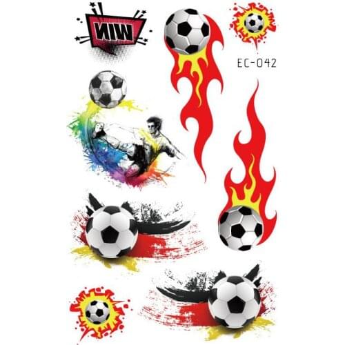 Boy Child Temporary Tattoo Sticker Motion Football Flame Design Body Art Tatoo Hands Foot Waterproof Fake Tattoo Sticker