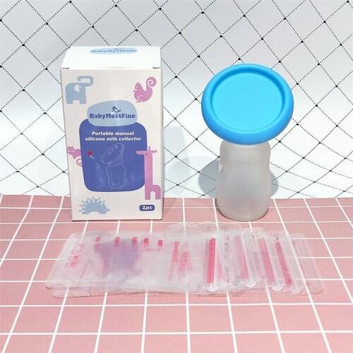 High quality silicone milk collector manual milk saver with 5 pcs milk storage bags
