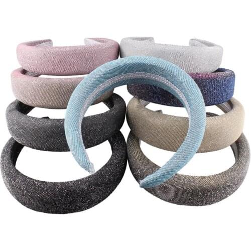2019 New Trendy light blue Thick Velvet Headband Hairband For Women Lady Hair Hoop Hair Accessories Headwear Wedding Hairbands