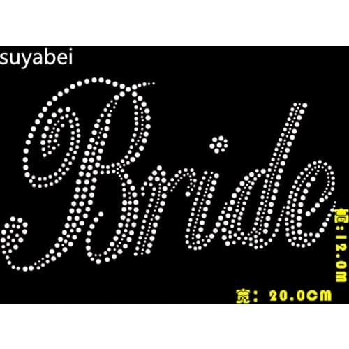 2pc/lot Bride Rhinestone Iron On Heat Transfer iron on crystal transfers design transfer on design hot fix rhinestone