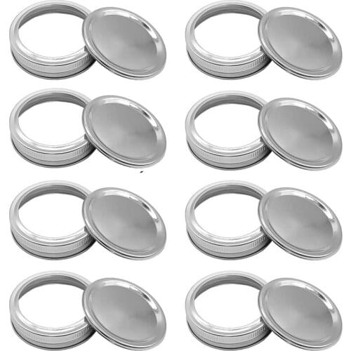 30 Packs Canning Lids, Regular Mouth Lids and Bands for Mason Jar, Stainless Steel Lids, Split-Type Lids Leak Proof