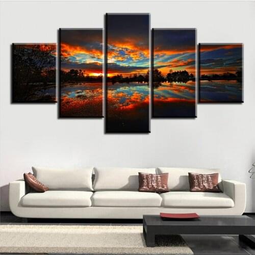 5 pc Set dramatic-sky NO FRAME Painting Canvas Prints Wall Art Pictures For Living Room Decorations
