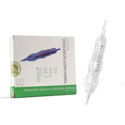 50pcs Microblading Cartridge Needle for Charmant Permanent Makeup Machine Micropigmentation Device 8mm Screw Eyebrow Tattoo Pen