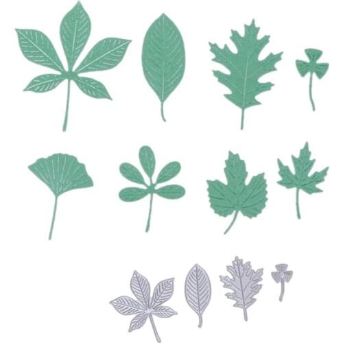 8pcs/set Metal Leaves Cutting Dies Stencils for DIY Scrapbooking Decorative Embossing Folder Crafts Embossing Paper Cards