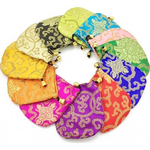 Handmade Cheap Small Drawstring Bag Jewelry Trinket Storage Pouch Silk Fabric Gift Packaging Coin Pocket 8pcs/lot free shipping