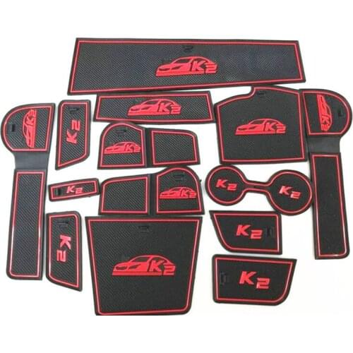 Auto non slip door pad, anti slip cup mat for kia rio 4 2016-2018 2019 with armrest box, car styling accessories