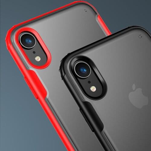 Phone Case for iPhone XR Case Cover Soft TPU Silicone Frame Matte Translucent PC Hard Case for iPhone XR Capa