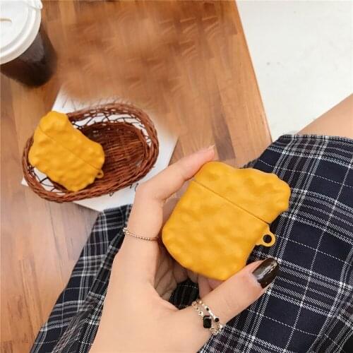 3D Cartoon cute funny creativity nugget silicone Case For Airpods 2 1 cover For Air pods pro 3 Cases Wireless charging BOX capa