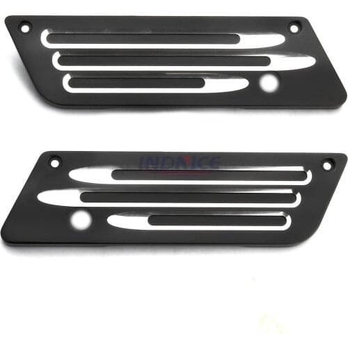 Black Deep edge cut Saddlebag Latches Covers for Harley touring FLHX FLHR road street glide king 1993-2013