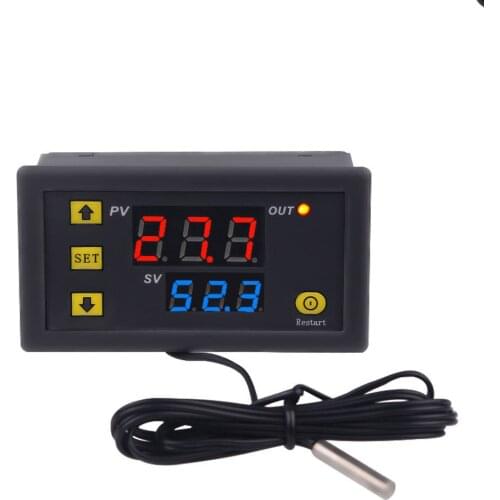 Mini Digital Temperature Controller 12V 24V 220V Thermostat Regulator W3230 Heating Cooling Control Thermoregulator With Sensor