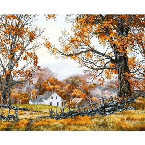 DIY 5D Full Square Diamond Diamond Painting Photo Custom "Autumn scenery" 3D Embroidery Cross Stitch Mosaic Decor