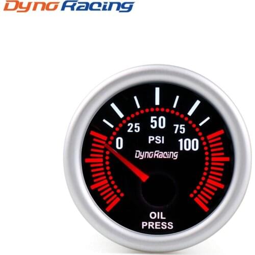 Dynoracing 2'' 52mm Universal Smoke Lens Oil Pressure Gauge 0-100PSI 12V LED With Oil Press Sensor Car Gauge BX101314