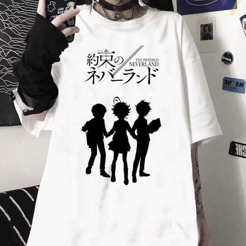 Streetwear Top Female The Promised Neverland Funny Cartoon T Shirt Women Harajuku Casual Fashion Anime Tshirt 90s Hip Hop Top